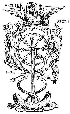A décima chave do Tarô, no livro A Chave dos Mistérios, Éliphas Lévi ou algum ilustrador anônimo, Domínio Público, via Wikimedia Commons